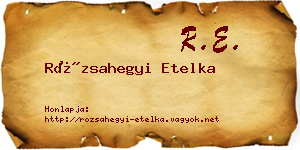 Rózsahegyi Etelka névjegykártya